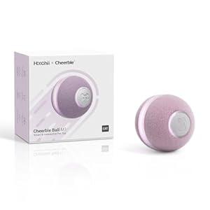 Cheerble Interactive Cat Ball Toy, Automatic Moving Ball Puzzle Toy for Indoor Cat Kitten, Smart Anti-Depression Pet Toy Fun Gift with Light (Purple)