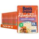 BEN'S ORIGINAL Ready Rice Coconut Jasmine Flavored Rice, Easy Dinner Side, 8.5 oz Pouch (Pack of 12), BB 12/2026