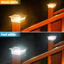 VOLISUN Solar Post Cap Lights: 6 - Pack Outdoor Deck Post Cap Lights White for Dock Fence Waterproof 2 Color Modes,4x4/6x6 Wooden/Vinyl Posts