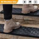 Rubber Stair Treads Non Slip Outdoor/Indoor 30" x 10" 5-Pack, Outdoor Stair Treads with Nosing for Garage, Patio, Wooden Marble Tile Metal Concrete Steps