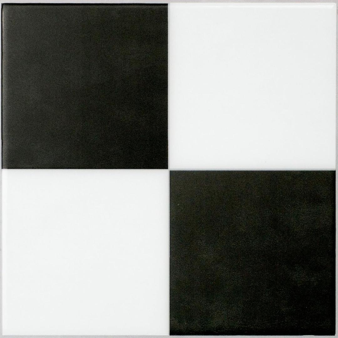 SMART TILES Peel and Stick Backsplash - 5 Sheets of 7,75'' x 7,75'' - 3D Adhesive Peel and Stick Tile Backsplash for Kitchen, Bathroom, Wall Tile, Checkered (Black White Paris)
