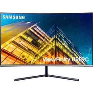 SAMSUNG 32" UR59 Series ViewFinity 4K UHD (3840x2160) Computer Monitor, Curved, HDMI, Display Port, 3-sided border-less, Eye Saver Mode LU32R590CWNXZA, Black