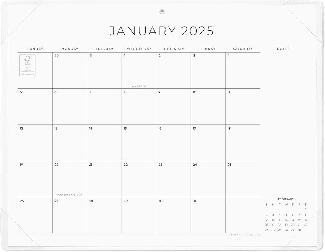 Cabbrix Simplified Desk Calendar 2025-2026 with Desktop Mat, Desk Pad Calendar Large 21" x 16-1/2" Runs from January 2025 to June 2026, Monthly Desktop Calendar for Home School and Office (Beige)