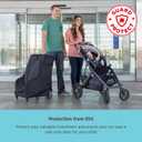 J.L. Childress Spinner Wheelie Padded Car Seat Bag- Travel Bag for Airplane, Fits Most Baby & Infant Car Seats, Boosters, & Carriers, Airport Accessories for Gate Check or Baggage Check- Deluxe, Black
