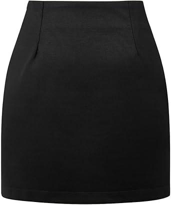 IDEALSANXUN Womens High Waist Plaid Skirt Bodycon Pencil Wool Mini Skirts M