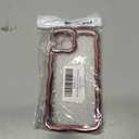 for iPhone 14 Electroplate Silver Wave Side for iPhone 14 Soft Transparent Shockproof Cover, Rose Gold