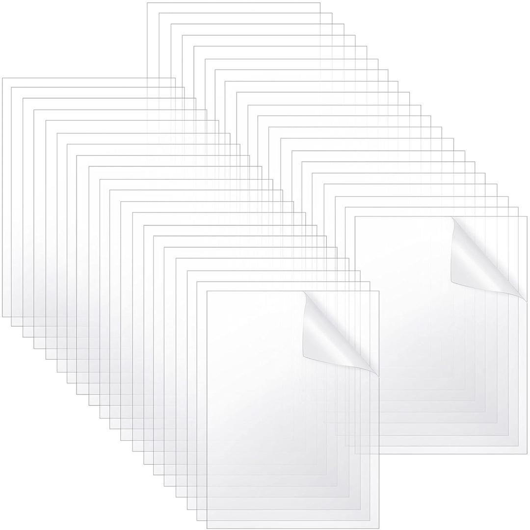 Queekay 40 Pcs Acrylic Sheets 6 x 4 x 0.04 Inch Clear Plastic Sheet with Protective Paper Clear Petg Panels for Craft Projects, DIY Display,Replacement Picture Frame Glass