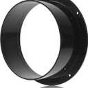 HOXHA 6” Duct Connector Flange Plastic 6 Inch Dust Collection Fittings Dryer Vent Connector Flange For Heating Cooling Ventilation System, Black