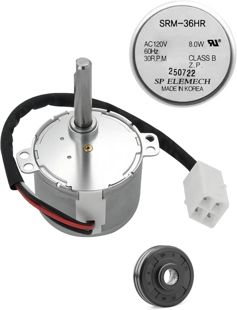 DD31-00013B for Samsung Dishwasher Geared Motor Exact Replacement Part kit,with DD62-00053A Motor Shaft Seal,Replacement for numbers 4000924, AP5917177,EAP9606349, PS9606349