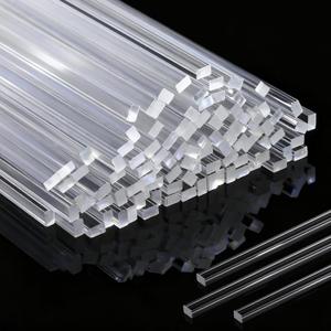Beeveer 100 Pcs 12" Flat Clear Sticks for Cake Toppers Acrylic Candy Cake Pops Sticks Lollipop Reusable Candy Rods for DIY Cupcake Chocolate Cookie Dessert Decorations