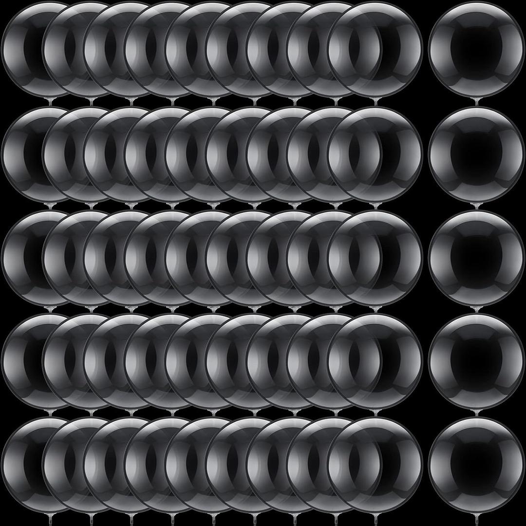 50 Pcs Clear Bubble Bobo Balloons Burbuja Transparent Clear Balloons for Christmas Wedding Birthday Indoor Outdoor Party Decoration(12 Inch)