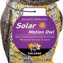 Owlsome Solar Owl with Glowing Eyes, Rotating Head, Hoot Sound, Motion Detector and Silent Mode, Plastic Owl Garden Sculpture, Garden Decoration