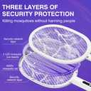 Electric Fly Swatter Racket, Upgraded 4000V Detachable Electric Bug Zapper with Dual Modes, Mosquito Zapper Racket with Type-C Rechargeable Base, Fly Killer for Indoor Outdoor, 1 Pack