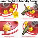 Smart Hummingbird Feeder Camera with AI Identification, 2.5K HD & Color Night Vision, Solar Powered Outdoor, IP66 Weatherproof – Garden Decor & Premium Gift for Mom, Red