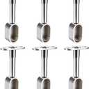 uxcell Shower Curtain Rods Wardrobe Pipe Lever Support Bracket 6pcs End Hanger for Oval Closet Rod 16x30mm, Adjustable 84-105mm Height (Silver Tone)