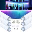 Muzata 6Pack 3.3FT/1M Plus-Size Spotless V Shape LED Channel Silver Aluminum LED Diffuser Channel with Milky White Cover V101 WW 1M
