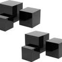 Red Co. Glossy Black Acrylic Cube Display Nesting Riser Stands with Hollow Bottoms - 6-Pack