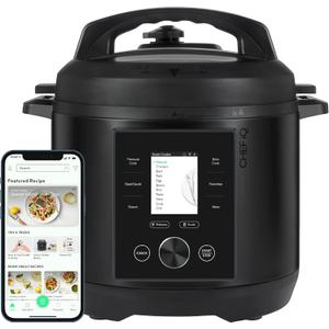 CHEF iQ Smart Pressure Cooker with WiFi and Built-in Scale - Easy-to-Use 10-in-1 Multicooker with 500+ Guided Recipes - Rice Cooker, Slow Cooker, Instant Meals for Foodies - 6 Quart - Family Size