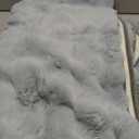 Soft Plush Faux Fur Couch Cover, Thick Warm Fuzzy Sectional Sofa Covers for 3 Cushion Couch Sofa Non Slip Slipcover, Furniture Protector Covers for Pets(1 PCS 36"x94" Light Grey)