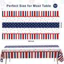 Tbsone 3 Pack 4th of July Patriotic Tablecloth, Disposable Red White and Blue Plastic Table Cloth, USA Party Decorations, Independence Day Supplies for Outdoor Picnic, Camping, Memorial, or Home