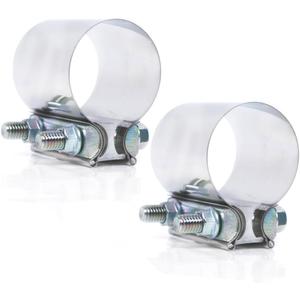 3 inch Exhaust Clamps, ID 3" Exhaust Lap Joint Butt Clamps, T304 Stainless Steel Band Clamp w/High Grade Bolts (2 Pieces)