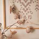 WDS WONDROUS Pink 9-Piece Easter Hanging Ornaments Set, Fabric Floral Bunny Egg & Cracked Egg with Jute Bow, Spring Home Decor for Wall Door Tree Table, Rustic Farmhouse Cottagecore Gift (Pink and Green)