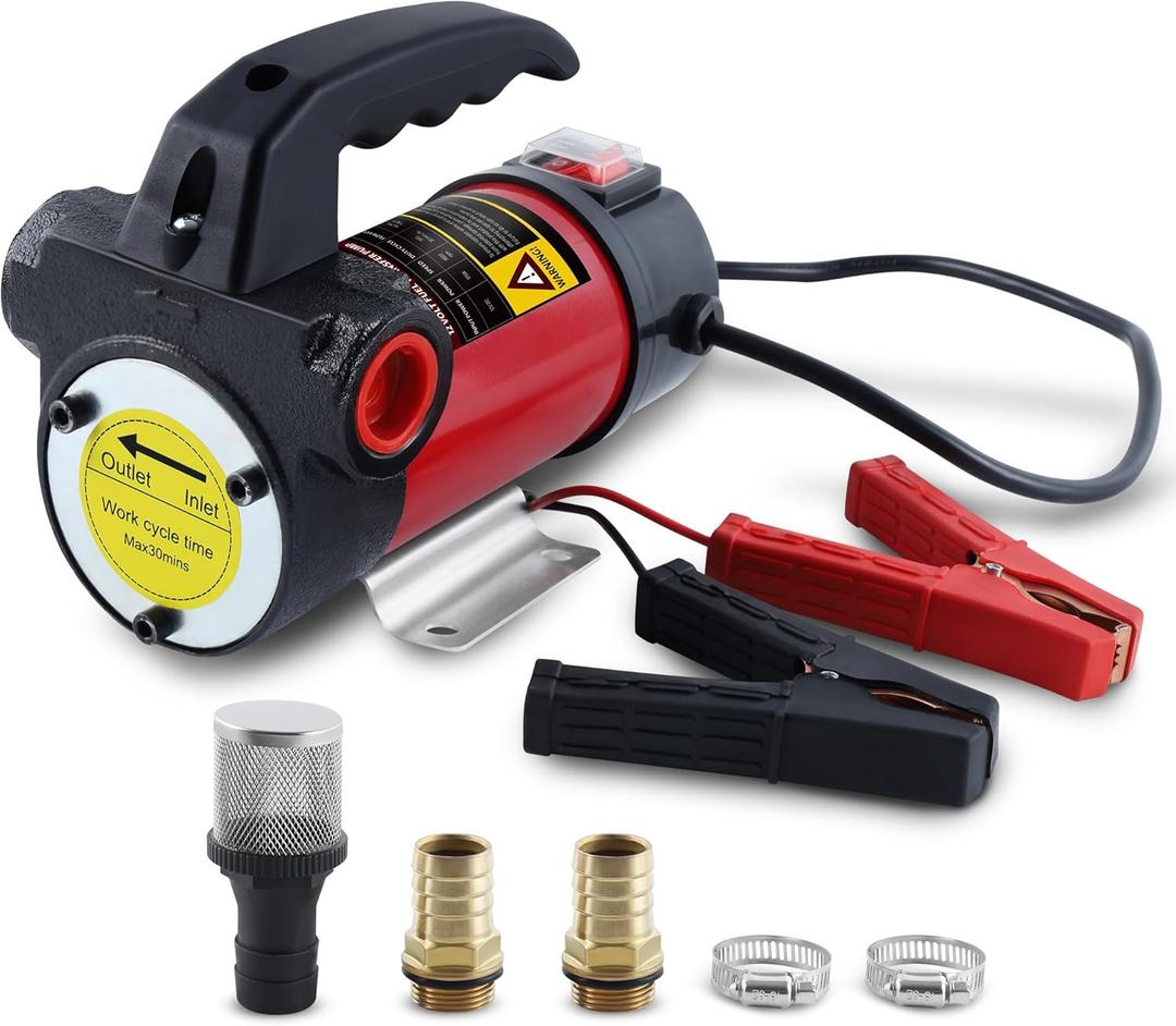 Diesel Transfer Pump, 12V DC Electric Oil Transfer Pump Kit, 11.9 GPM Fuel Transfer Pump for Transferring Diesel, Kerosene, Machine, Transformer Oil
