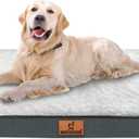 Orthopedic Dog Bed, Waterproof Dog Bed for Medium, Large and Extra Large Dogs, Egg Foam Pet Bed with Washable Removable Cover and Non-Slip Bottom, Grey L(36 x 27 x 3 inch)