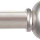 Kenney Kendall Knob Window Curtain Rod, Adjustable 48-86 Inch, Brushed Nickel