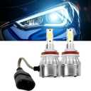 2 PCS H8/H11/H9 Car LED Light, 3000K 3800LM Super Bright Auto Headlight Bulb, Waterproof Car C6 LED Fog Light High and Low Beam Bulb Replacement, Plug & Play Bulb Lighting Car Accessories