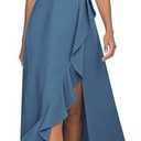 Viwenni Women's Ruffle Vintage Party Evening Wedding Guest Formal Long Dresses M