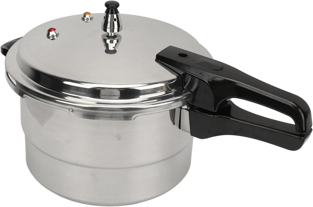 Stainless Steel Pressure Cooker, Kitchen Pressure Cooker for Induction and Stove Top, Pressure Canner with Safety Valves, Steaming Plate for Porridge, Noodles, 18CM 3L Capacity