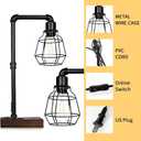 CONCA Industrial Steampunk Table Lamp, Edison Bulb, Metal, A-Black, 19.6x11.7x5.35 inches, 3 lbs, E26 Base, 800 Lumen, 120V A-Black