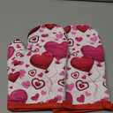 4PCS Valentine Day Oven Mitts and Potholders Set, Red Valentine Heart Oven Mitts Pot Holder Heat Resistant Non-Slip Cooking Gloves for Valentine Day Cooking Baking Party Supplies