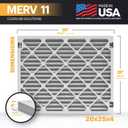 BNX TruFilter 20x25x4 Air Filter MERV 11 (20.50 x 25.18 x 4.00 (Compatible with Aprilaire 210) (2-Pack) MADE IN USA Furnace Filters HVAC AC Furnace Filters for Allergy Dust, Pet, MPR 1200 FPR 7