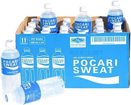 Pocari Sweat Electrolyte Drink, 24 Pack of 16.9 fl oz Bottles – Hydration, Replenishment & Recovery Beverage