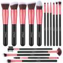 BESTOPE PRO Makeup Brushes 16 Pcs Makeup Brush Set, Blending Brush for Foundation, Premium Synthetic Powder Concealers Makeup Brushes for Eyes and Face, Eye Shadows Brushes, Eyeliner Make Up Brushes (16 Piece Set, Black)