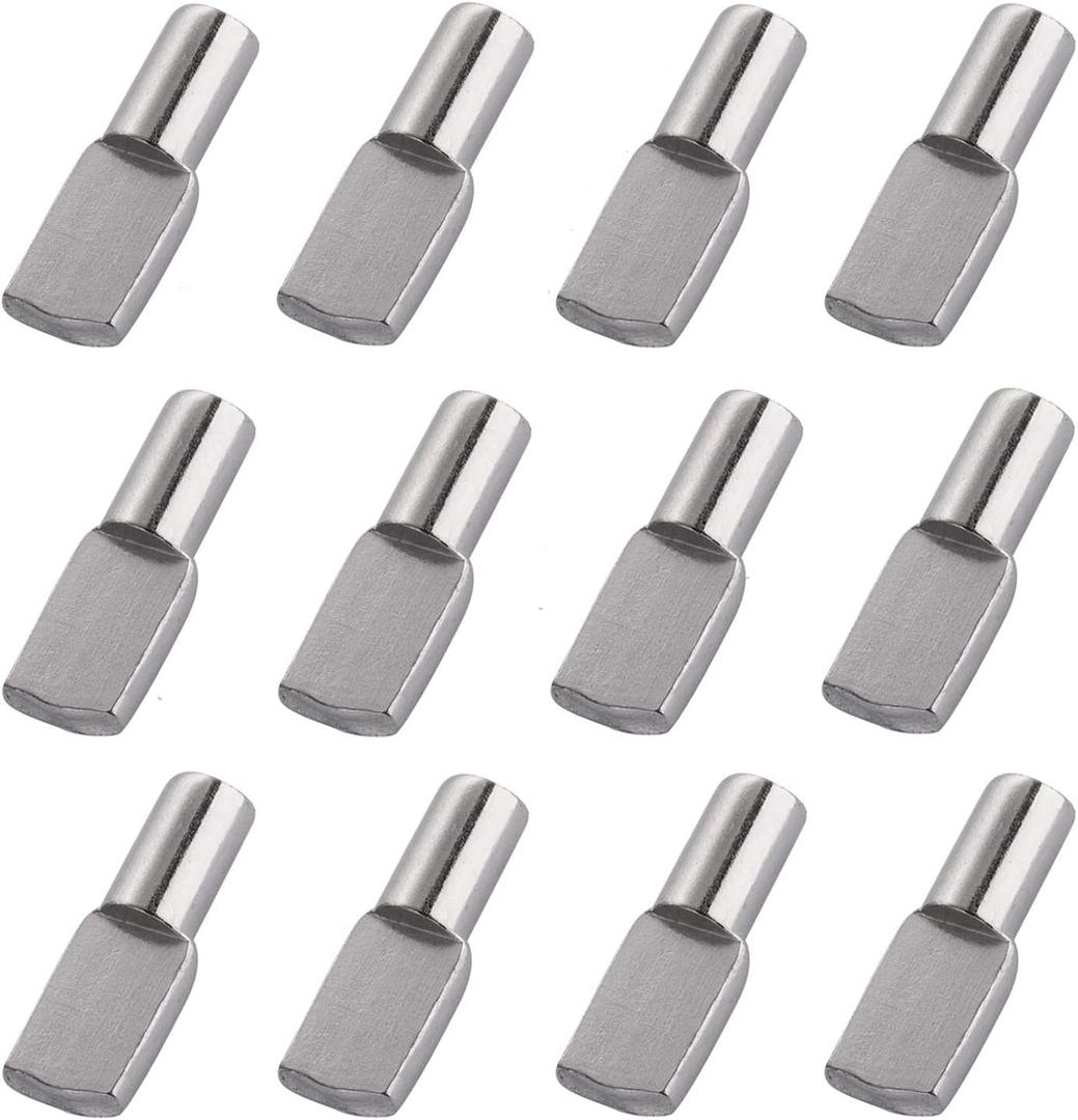5mm Shelf Pegs Pins,60 Pieces Cabinet Furniture Spoon Shape Support Pegs for Shelves Nickel Plated