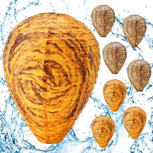 8 Pieces Wasp Nest Decoy Hanging Fake Wasp Nest Waterproof Material Hornet Decoy for Hornets (mix Color 8 pack)