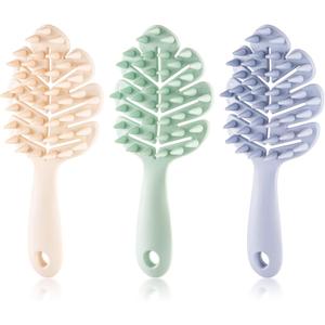 3PCS Hair Scalp Massager Shampoo Brush - Scalp Care Comb with Handle and Soft Silicone Bristles - for Wet and Dry Hair, Removes Dandruff,Relieves Itching
