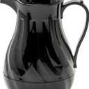 Winco 64oz Insulated Beverage Server, Push Button, Black Swirl