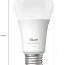Philips Hue Smart LED A19 Bulb 2-Pack, White Ambiance, E26 Base, 9.5W, Full Spectrum Light 1000K-20000K, 1100 Lumens, Dimmable LED Bulbs, Works with Alexa, Google, and Apple Home