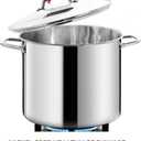 HOMICHEF Commercial Grade LARGE STOCK POT 20 Quart With Lid - Nickel Free Stainless Steel Cookware - Healthy Polished Stockpots - Heavy Duty Induction Soup Pot
