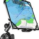 Boat Helm Tablet Mount, Marine Rail Tablet Holder with Aluminum Arm, 360 Adjustable Sailboat Pole Rod Handle Bar Clamp Mount for iPad Pro 13 12.9 11 Air Mini, Galaxy Tab, iPhone, 4-13" Device
