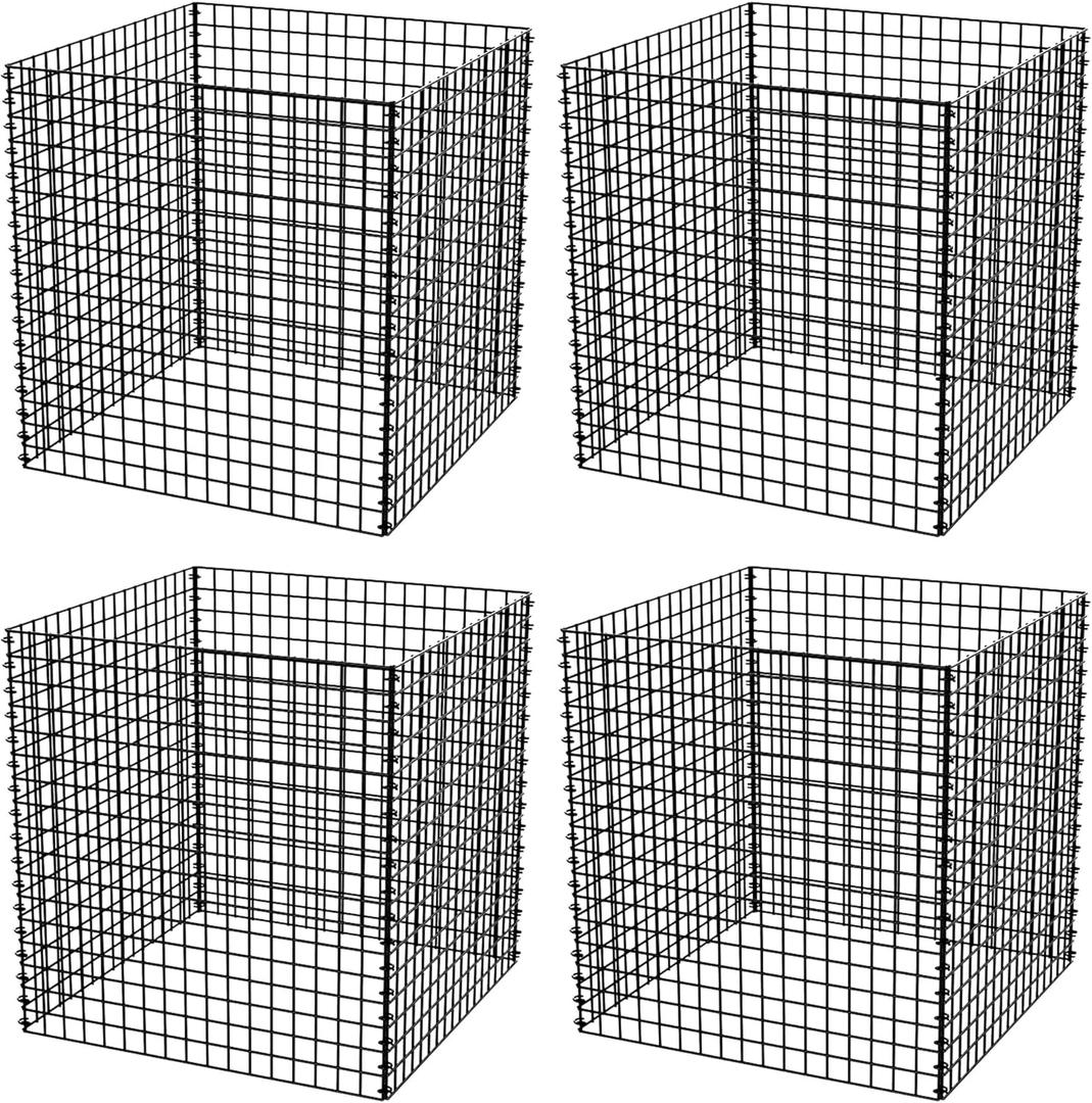 (4 Packs) Plant Protectors from Animals, 14.8" Lx14.8 Wx15.7 H Heavy-Duty Large Wire Plant Cages, Keep Rabbits Out for Vegetables, Shrubs & New Plants