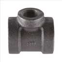 Supply Giant CU334H 1" x 1" x 1/2" Cast Iron Threaded Reducing Tee for Industrial Piping or DIY Projects with Black Finish