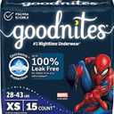Goodnites Boys' Nighttime Bedwetting Underwear, Size Extra Small (2843 lbs), 15 Ct