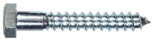 The Hillman Group 591014 Hex Lag Screw, 1/4 by 2-Inch, Zinc, 10-Pack