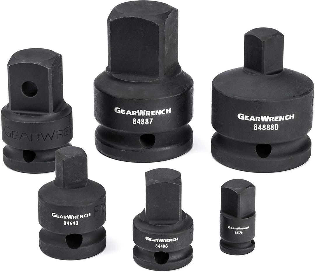 GEARWRENCH 6 Piece 1/4", 3/8", 1/2", 3/4" Drive Impact Adapter Set | 84928A-07