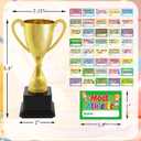 2 x Ceiba Tree 12 Pcs Mini Trophies End of School Year Awards for Students Preschool Kindergarten Graduation 5.5 Inch Plastic with 40Pcs Certificates Stickers Rewards Prizes Teacher Supplies